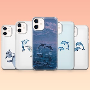 Coque de portable dauphins Ocean Marine Life Coque pour iPhone 16 16e 15 14 13 12 Samsung S25 S25 Edge S24 S23FE S22 A16 A56 Pixel 9Pro 8A 9A