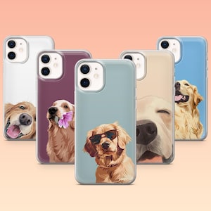 Custodia per telefono Golden Retriever, cucciolo di cane, custodia per iPhone 16, 16e, 15, 14, 13, 12, Samsung S25, S25 Edge, S24, S23FE, S22, A16, A56, Pixel 9Pro, 8A, 9A