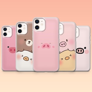 Funny Pig Phone Case Cute Goofy Kawaii Animal Cover iPhone 16 16e 15 14 13 12 Samsung S25 S25 Edge S24 S23FE S22 A16 A56 Pixel 9Pro 8A 9A