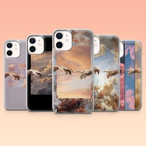 Creation of Adam Phone Case Michelangelo Cloud Art Renaissance Cover for iPhone 16 15 14 13 12 Samsung S25 S24 S23FE S22 A56 Pixel 9Pro 9A