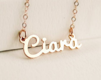 Name Necklace,Christmas Gift, Dainty Name Necklace, Tiny Name Necklace, Nameplate Necklace, Gold, Silver, Rose Gold