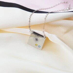 Starburst Necklace, North Star Necklace, Choose Your Birthstone Necklace, Sunshine Necklace, Birthday Gift, Best Friend Necklace