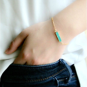 Turquoise Bracelet, Gold Layering Bracelet, Turquoise Jewelry, Dainty Bracelet, Gift for Her, Boho Bracelet