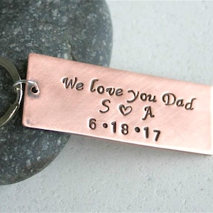 Fathers Day Gift, Personalized Keychain, Dad Gift, Date Keychain, Gift for Him, Grandfather Gift, Grandfather Keychain image 1