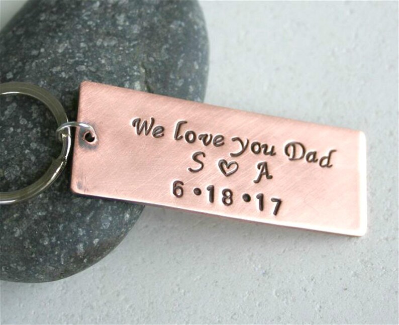 Fathers Day Gift, Personalized Keychain, Dad Gift, Date Keychain, Gift for Him, Grandfather Gift, Grandfather Keychain image 1