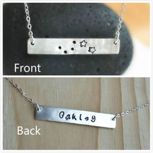 Zodiac Necklace, Birthday Gift, Sterling Silver Bar Horoscope Necklace, Zodiac Sign Necklace, Constellation Jewelry