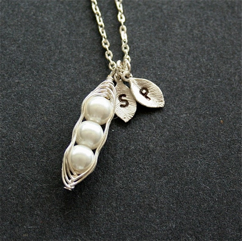 Personalized Pea pod Necklace