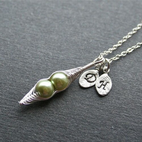 Mothers Day Jewelry Pea Pod Necklace 