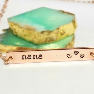 Personalized Name plate Necklace, Mothers Day Gift, Name Bar Necklace, Mothers Necklace, Nameplate Necklace,  Heart Necklace, Love Necklace