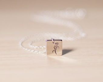 Collana con fiore d'oro, collana con calla, collana con barretta floreale, regalo per lei, gioielli per tutti i giorni, gioielli per la festa della mamma