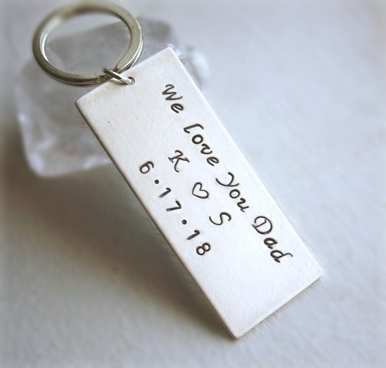 Fathers Day Gift, Personalized Keychain, Dad Gift, Date Keychain, Gift for Him, Grandfather Gift, Grandfather Keychain image 2