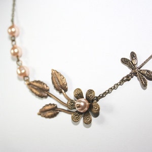 Dragonfly Necklace,  Autumn Leaf Necklace,  Mothers Day Gift, Dragonfly Jewelry, Nature Jewelry