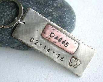 Dad Keychain, Father Gift, Personalize Keychain, Dad Jewelry, Custom Man Jewelry, Grandfather Gift, Dad Gifts,  Grandpa Keychain