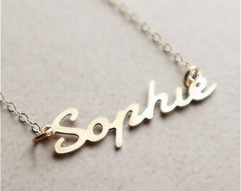 Name Necklace, Christmas Gift, Personalized Name & Word, New Mom Necklace, Custom Name Necklace, Tiny Name Necklace