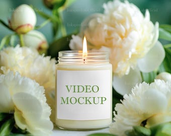Candle Video Mockup: 9oz Soy Candle, Printify Template (Digital Download)