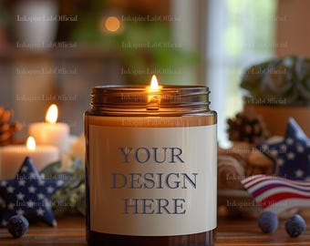 Candle Mockup: White Soy Candle Template (JPEG Digital Download)