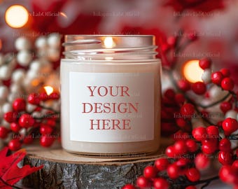 Candle Mockup Template: White Soy Candle, POD Design (JPEG Digital Download)
