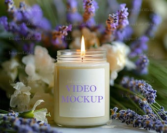 Candle Video Mockup: 9oz Soy Candle Template (Digital Download)
