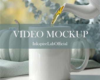 Static Coffee Mug Video Mockup: Realistic Ceramic Mug Scene (Digital File)