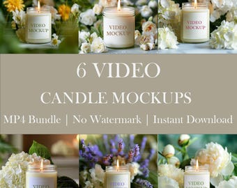 Candle Video Mockup Bundle: Floral & Cozy Animated Scenes (Instant Download MP4 Files)