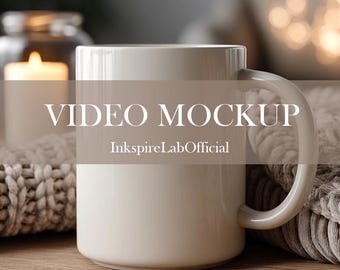 Ceramic Mug Video Mockup – Neutral Cozy Interior, Lifestyle | MP4