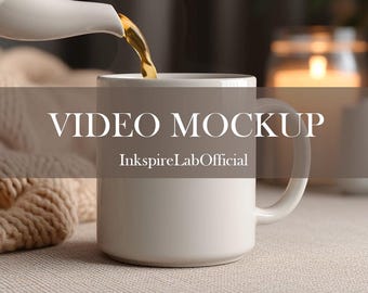Coffee Mug Video Mockup: Cozy Neutral Scene (MP4)