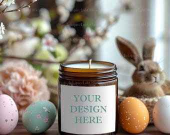 Easter Candle Mockup: Soy Candle Template (Digital Download)