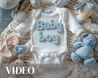 Animated Baby Shower Video Card: Plush Toys, Cozy Design (MP4 Download