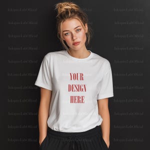 Bella Canvas 3001 White T-Shirt Mockup, Unisex Shirt Mockup, Realistic Flat Lay Tee Mockup, Blank White Shirt for Designers