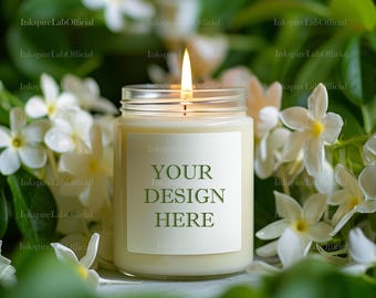 White Jar Candle Mockup Video: Elegant Floral Scene (MP4 Download