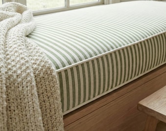 Cojín de banco de interior, cojín de banco personalizado para ventana y asiento empotrado, cojín de rayas para hogares modernos.