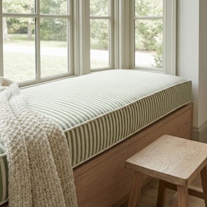 Coussin de coin lecture, coussin de banc personnalisé pour siège de fenêtre, coussin de banc d'intérieur fabriqué sur commande pour des coins confortables