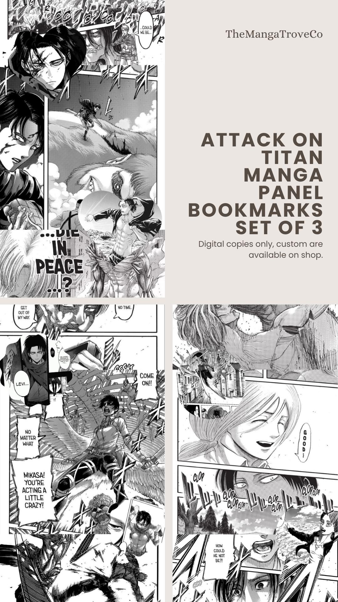 Attack on Titan Manga Panel Digital Bookmark Set of