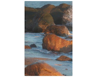 Paño de cocina con estampado de costa rocosa / Estampado de playa junto al mar