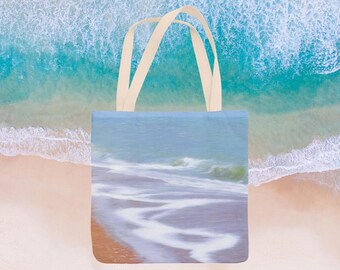 Seafoam Tote Bag: Lacy Waves Ocean Lover's Carryall