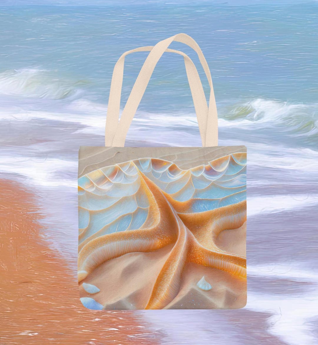 Borsa tote astratta a forma di stella marina, regalo per gli