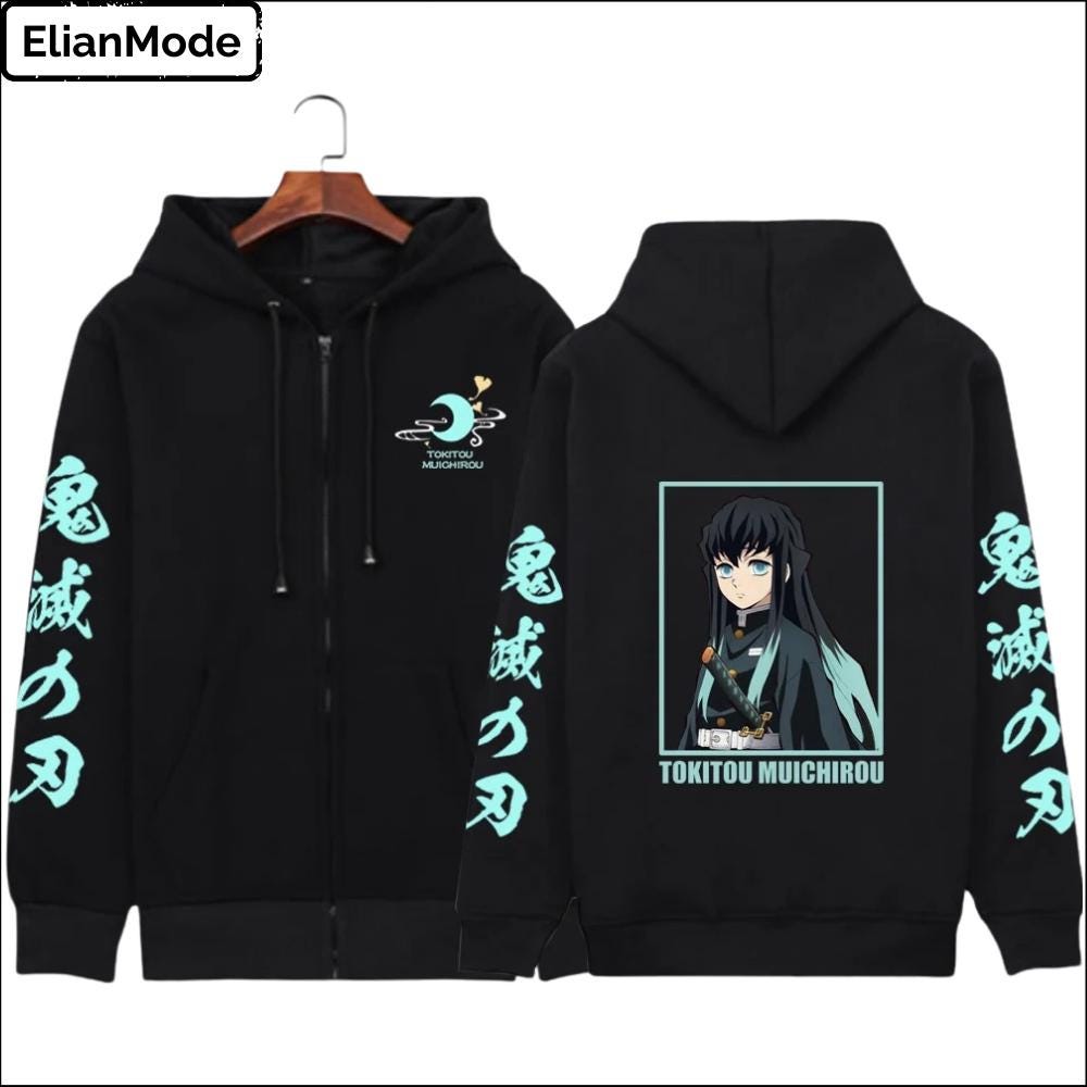 Anime Hoodie - Zipper Hoodie - Muichiro Hoodie - Casual Hoodie - Pullover Hoodie - Hoodie Jacket - Men'S Hoodie Animood Collections