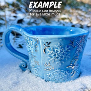Snowflake Print Mugs