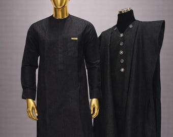 3-in-1 Handmade African Agbada | Custom Men’s Traditional Wear | Nigerian Outfit