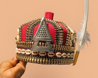 Berretto tradizionale del re africano fatto a mano / Fila da uomo / Corona reale africana