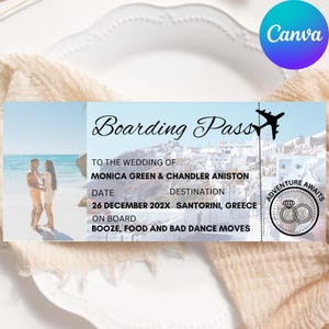 Editable Surprise Trip Ticket, Surprise Boarding Coupon Pass, Event Ticket template, Fake Plane Travel, Gift Printable, Instant Download