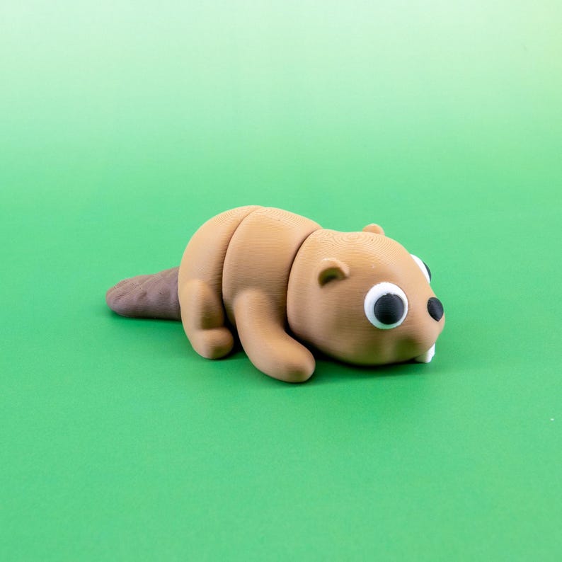 Beaver Fidget Toy 3D Printed: Articulated Flexi Mini Animal, Pocket ...