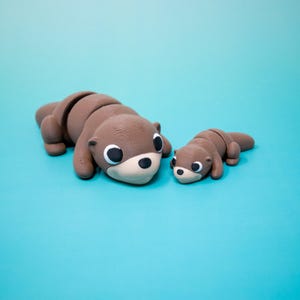 Fidget Otter Toy – 3D Printed Articulated Animal Figure, Stress Relief Fidget Toy, Cute Mini Otter Gift for Kids and Adults