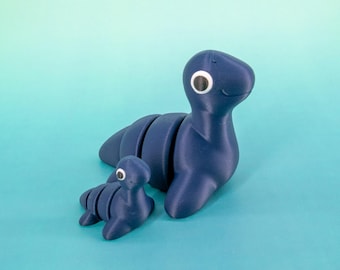 Fidget Toy Flexi Nessie : monstre du Loch Ness articulé imprimé en 3D, mini figurine d'animal, jouet anti-stress