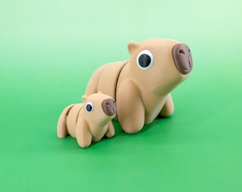 Ledad kapybara-fidgetleksak: 3D-utskrivet flexibelt minidjur, stresslindrande skrivbordsfigur