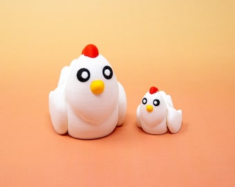 Articulated Chicken Fidget Toy: 3D Printed Flexi Mini Animal, Stress Relief Chicken Decor, Farm Toy for Kids
