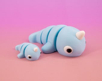 フィジェットイッカク関節玩具：3Dプリントされたミニ動物のストレス解消フレキシブルフィギュア