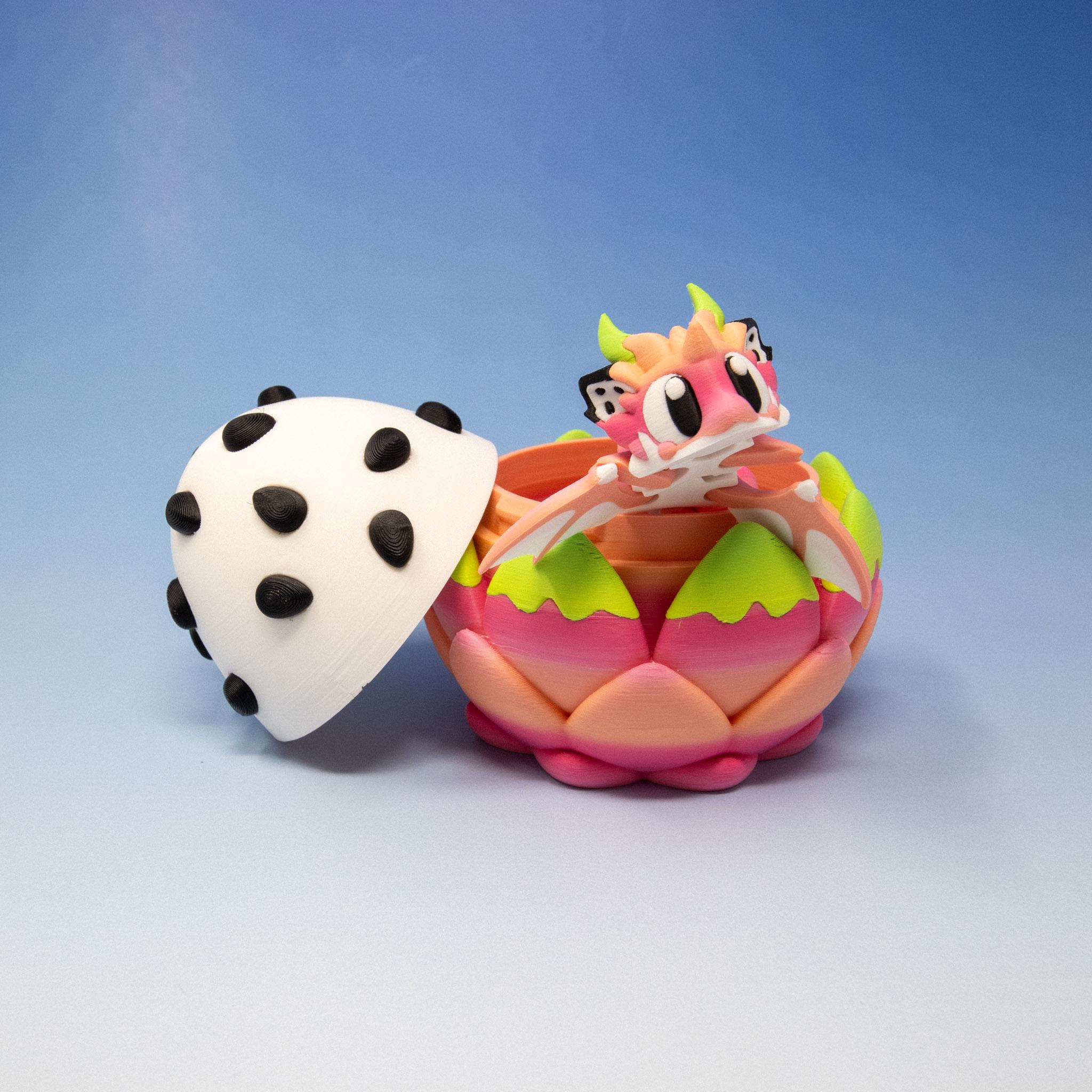 Dragon Fruit Dragon Fidget Toy Articulated Egg: 3D Printed