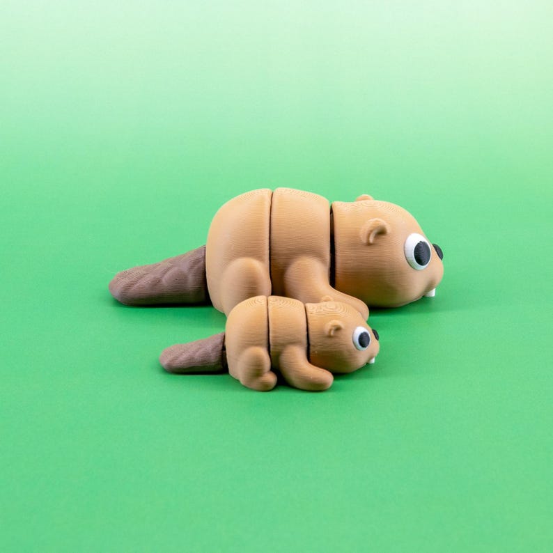 Beaver Fidget Toy 3D Printed: Articulated Flexi Mini Animal, Pocket ...