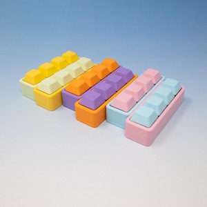 Fidget Toy Pastel Clicky Keychain – 4-Key Sensory Stim Toy for ADHD, Anxiety Relief, Stress & ASMR Lovers, Custom Fidget Gift